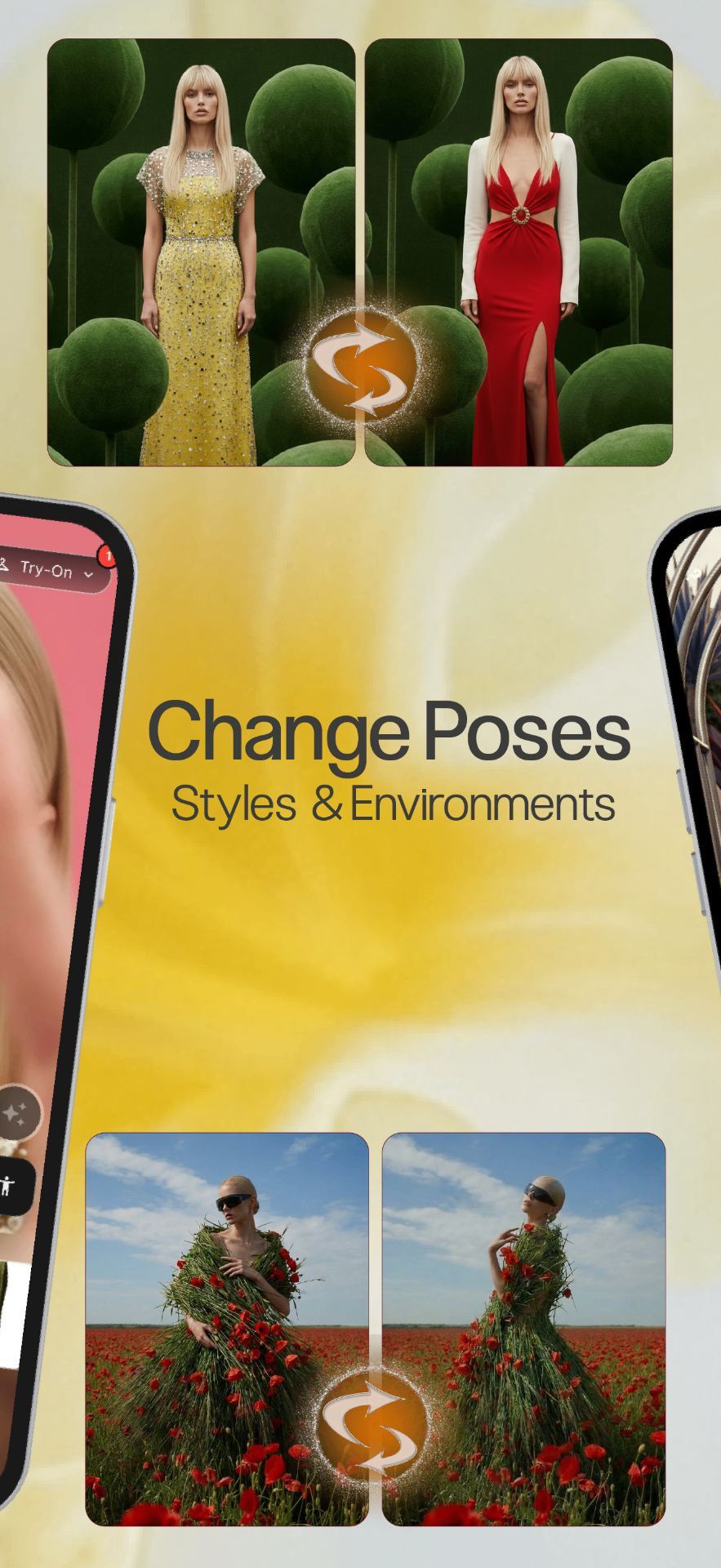 Change Poses, Styles & Environments